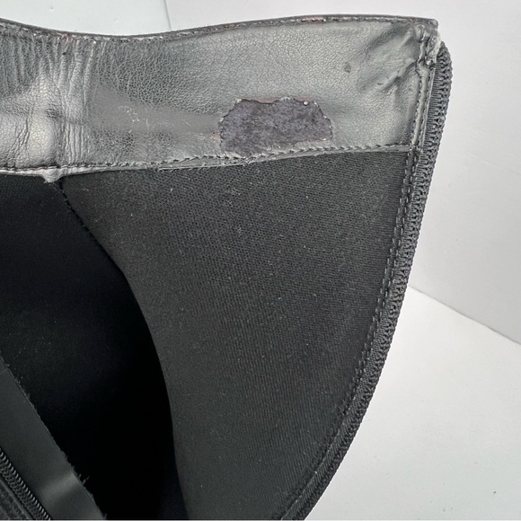 STEVEN BY STEVE MADDEN, LEATHER ZIPPER KNEE HIGH RIDING BOOTS, BLACK SIZE 6W - Picture 13 of 13